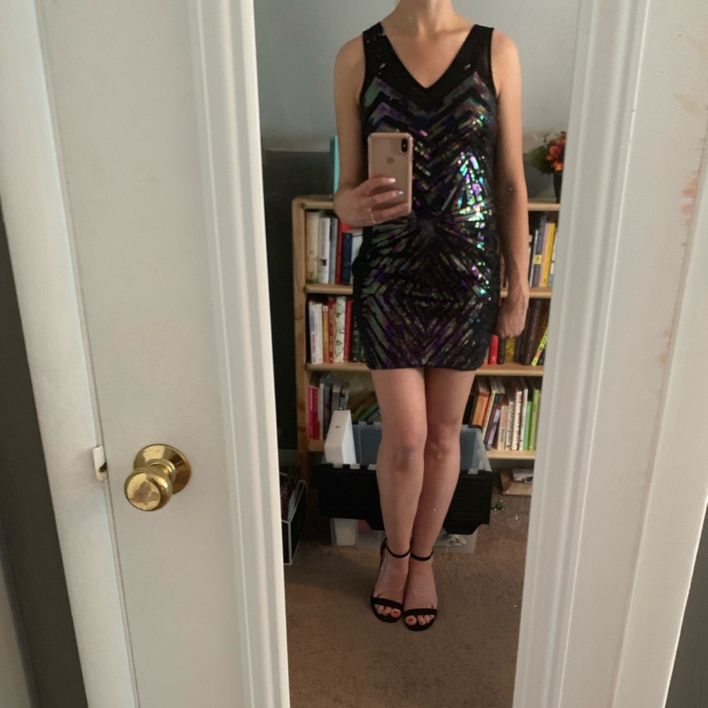 2B Bebe black sequin dress